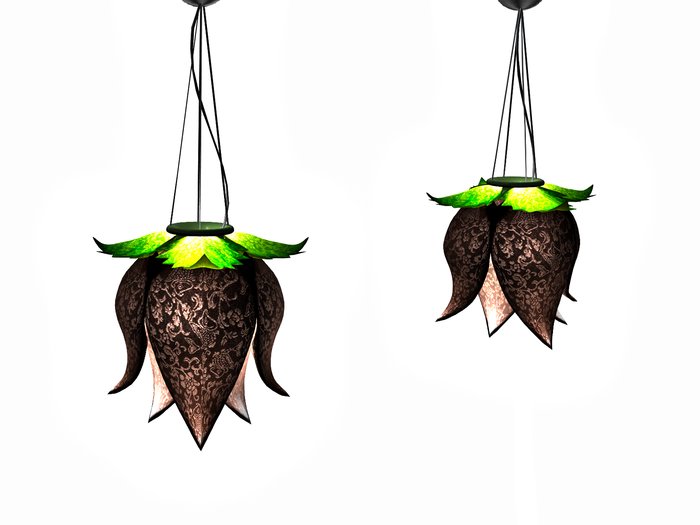 {Natas} Lotus Hanging Peach Lamp - Boxed