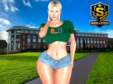 Miami Hurricanes Ladies Crop Tee (Green)