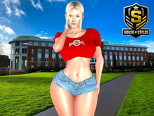 Ohio State Buckeyes Ladies Crop Tee (Red)