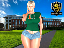 Miami Hurricanes Ladies Tee (Green)