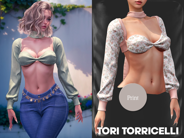 TORI TORRICELLI // Rhea Crop Blouse // Pink Floral