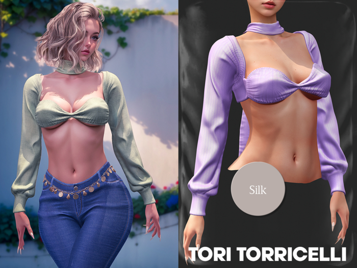 TORI TORRICELLI // Rhea Crop Blouse // Silk Lilac