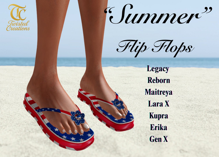 TC - Summer American Flag Flip Flops