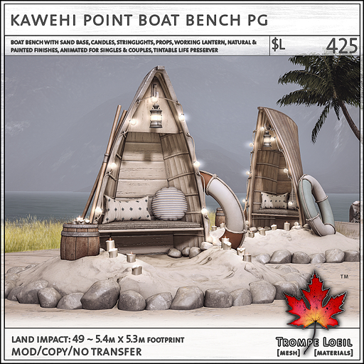 Trompe Loeil - Kawehi Point Boat Bench PG [mesh]
