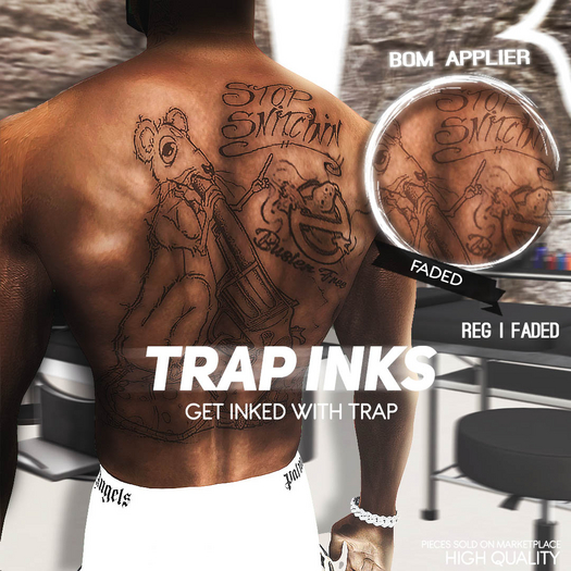 Trap Ink's - Stop Snitchin Back Tat