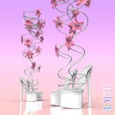 Pink White Flower Heels Reborn