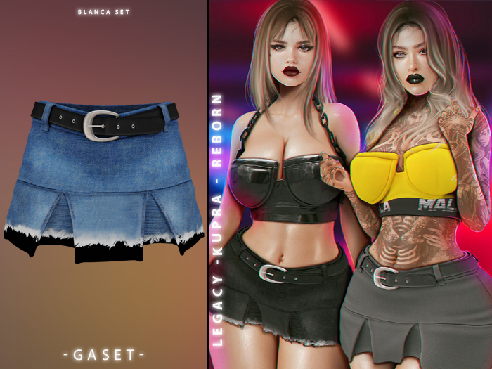 GASET - BLUE RIPPET BLANCA SKIRT