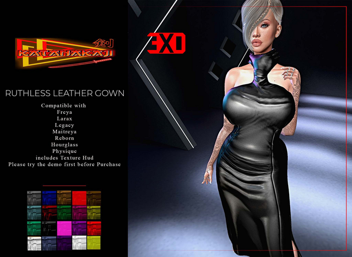 KK-Ruthless Leather Choker Gown