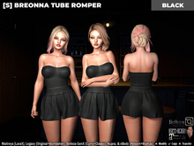 [S] Breonna Tube Romper Black