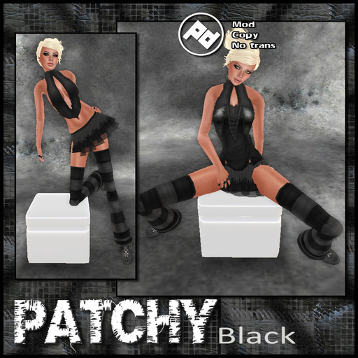 ::Poised:: Patchy Dress Black