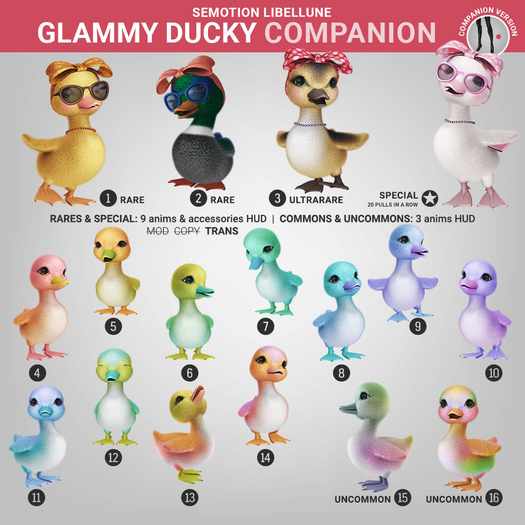 SEmotion Libellune Glammy Ducky Companion UNCOMMON 16