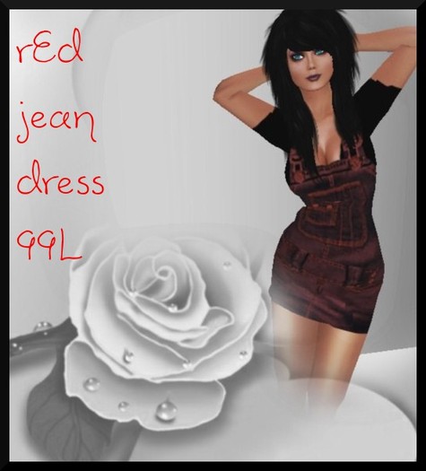 Red Jean Dress outfit