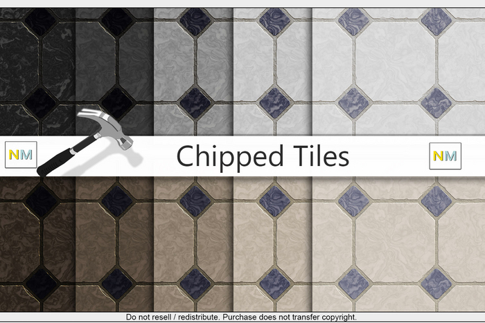 Chipped Tiles Building Kit 10 Seamless Floor Textures NM