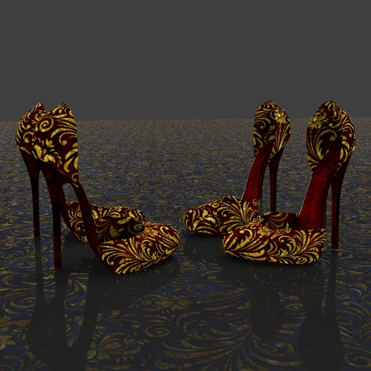 Red Damask Stiletto Maitreya