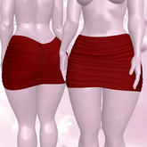 Red Shirred Skirt Reborn