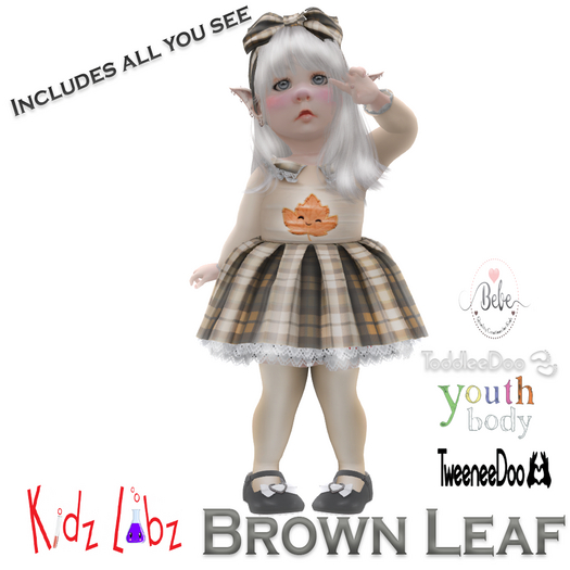 KL Brown Leaf Dress Boxed