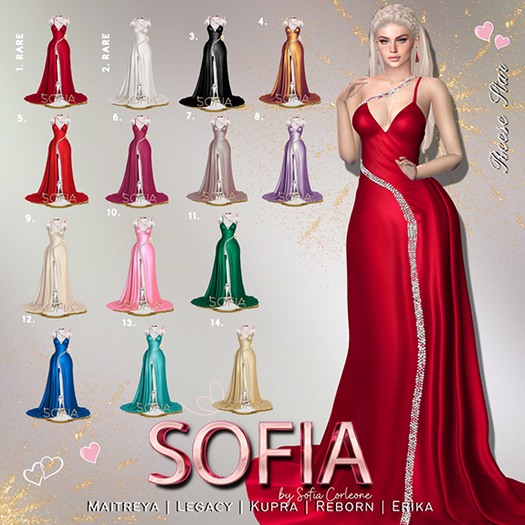 6. SOFIA. Reese Star Gown Fushcia BOX