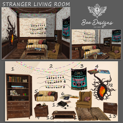 01 Bee Designs Stranger Living room  RARE
