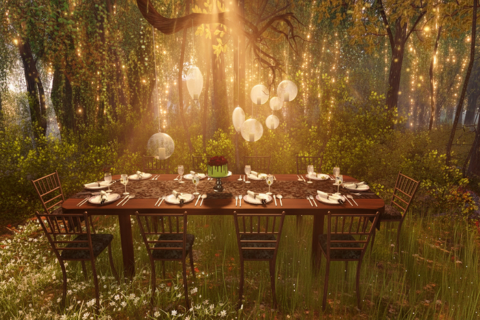 Aphrodite Halloween Dinner table set