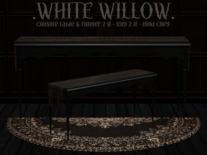 White Willow. Gretchen Console Table & Rug  