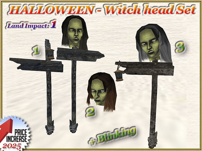 HALLOWEEN - Witch head Set (1 LI) (Full perm)