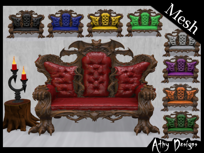 [Athy Designs] - Gothic Bat Sofa Set Halloween Decoration