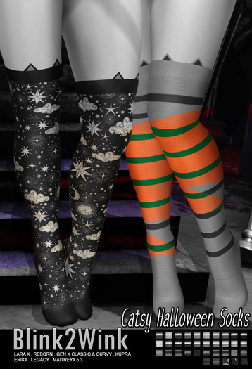 Blink2Wink - Catsy Halloween Socks (DEMO)
