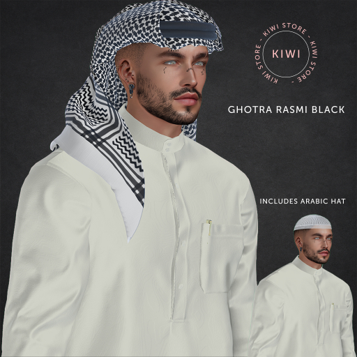 Kiwi Shemagh Rasmy Black
