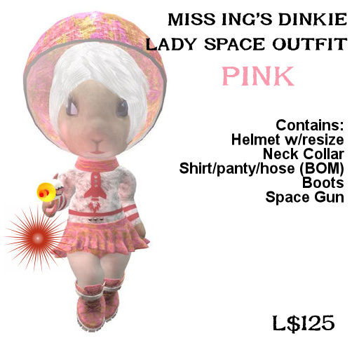 Miss Ing's Dinkie Lady Space Outfit Pink