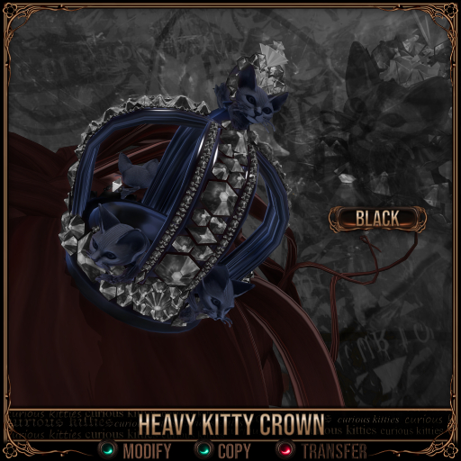 =^.^= Curious Kitties - Heavy Kitty Crown - Black
