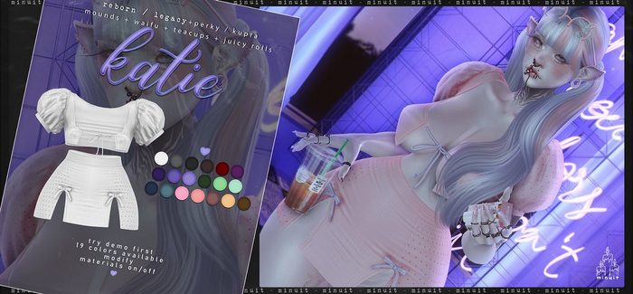 {minuit} Katie Set [White]