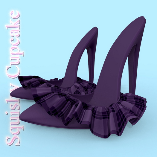 Purple Plaid Ruffle HEELS LEGACY