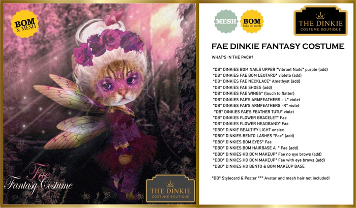 *TCB* DINKIES FAE FANTASY COSTUME*