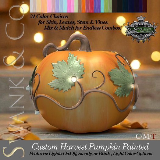Swank & Co. Custom Harvest Pumpkins Painted 