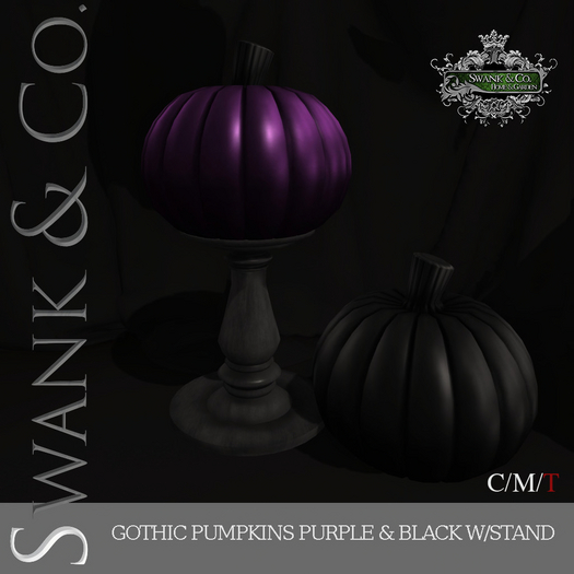 Swank & Co. Gothic Pumpkins Purple & Black w/stand 