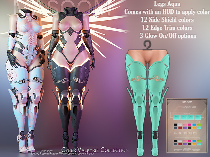[[ Masoom ]] Cyber ​​Valkyrie-Beine – Aqua