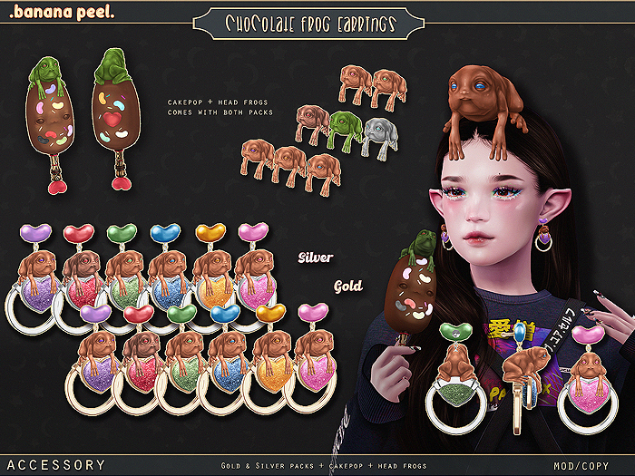 Chocolate Frog earrings - GOLD