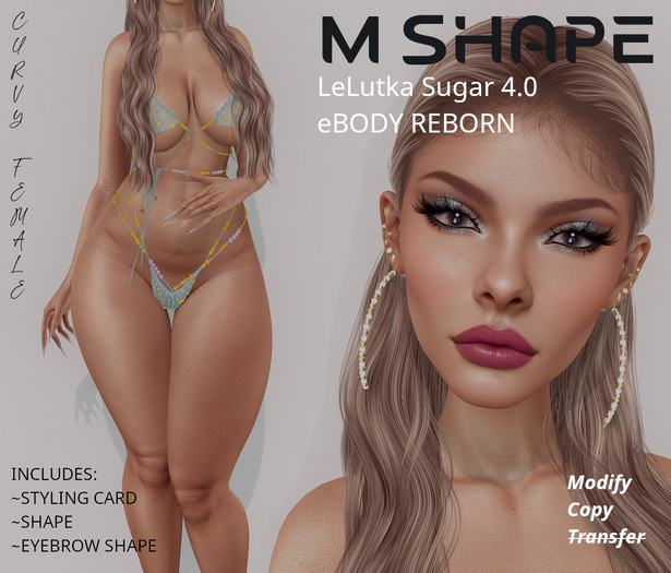 M Shape LeLUTKA Sugar eBODY REBORN Curvy Female