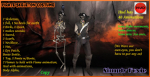 PIRATE Skeleton Costume (Boxed)