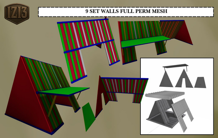 9 SET WALLS FULL PERM MESH