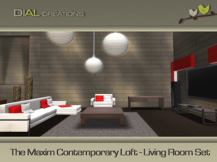 The Maxim Contemporary Loft - Living Room Set 