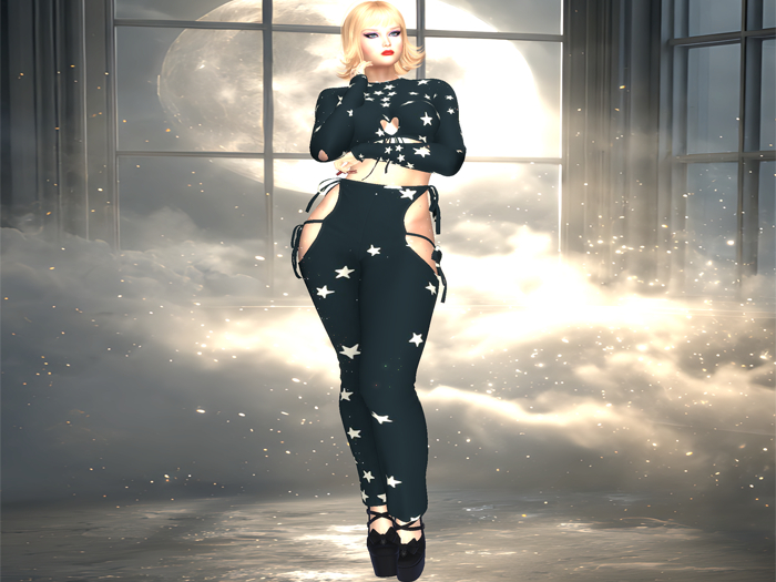 ~`^FD^`~ Stars Outfit LaraX Only - Black