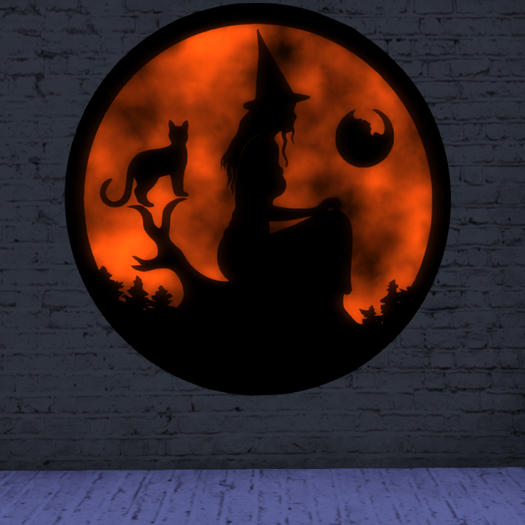 flammable witch silhuette orange clouds
