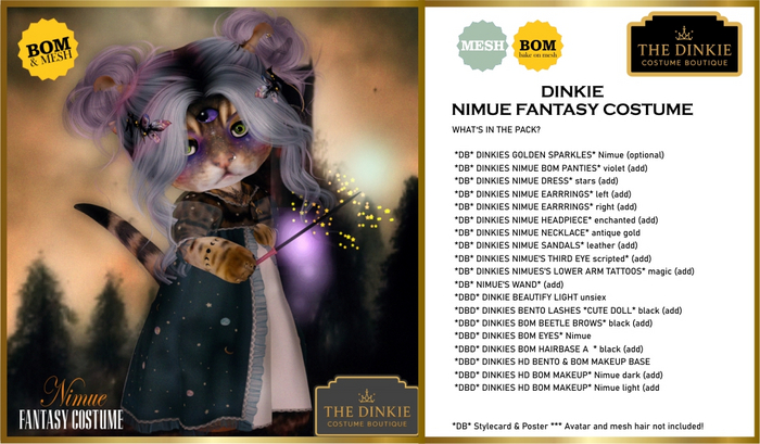 *TCB* DINKIES NIMUE FANTASY COSTUME*