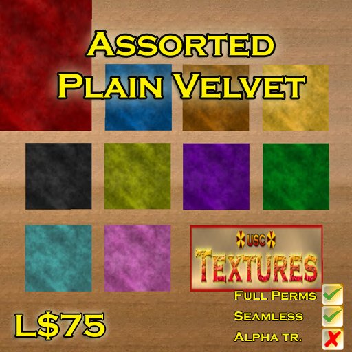 USC Textures - Assorted Plain Velvet