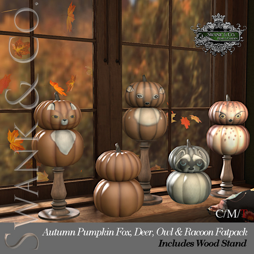 Swank & Co. Autumn Pumpkin Fox Deer Owl Racoon Fatpack 