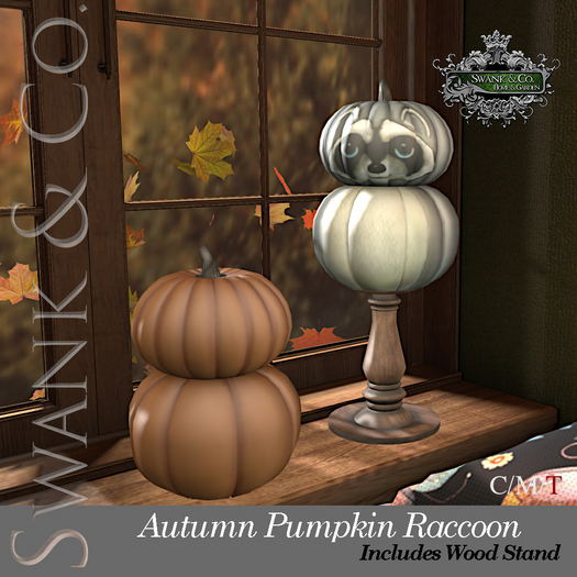 Swank & Co. Autumn Pumpkin Raccoon  