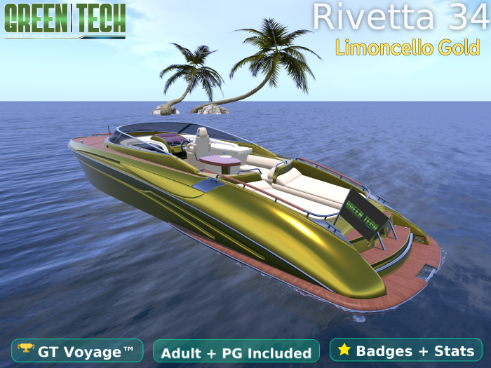 GreenTech Rivetta 34 yacht Limoncello Gold