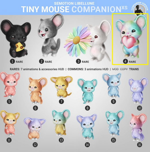 4. SEmotion Libellune Tiny Mouse XS Companion RARE