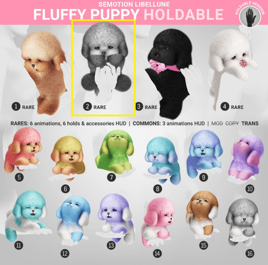 2. SEmotion Libellune Fluffy Puppy Holdable RARE